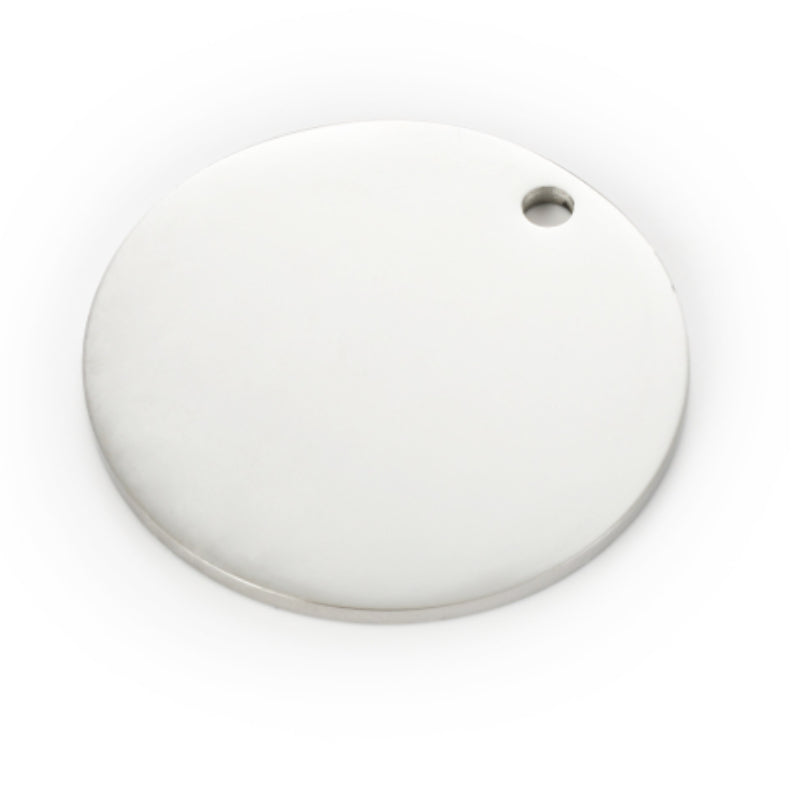 Stainless Steel Mirror Polished Disc Round Dog Tag Charm Pendant For Bracelet Necklace DIY Jewelry Key Ring