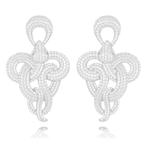 Big twisted snake exaggerated wide Earrings