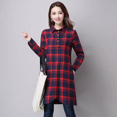 Comfortable Large Size Thin Cotton Dress Plaid Slim Long ShirtComfortable Large Size Thin Cotton Dress Plaid Slim Long ShirtComfortable Large Size Thin Cotton Dress Plaid Slim Long ShirtComfortable La