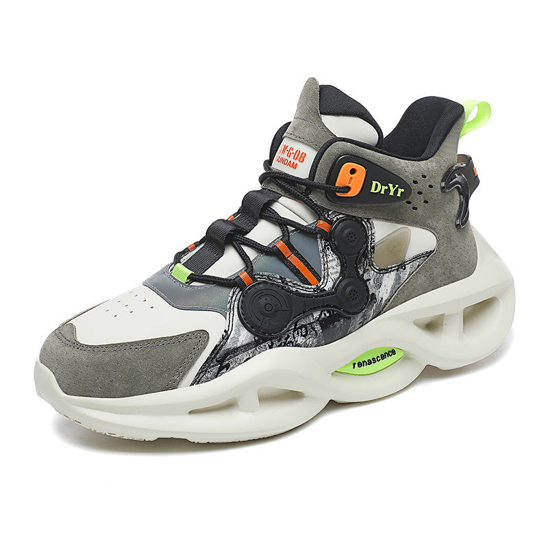 High Top Leather Lightweight Platform Casual Sports Basketball Shoes