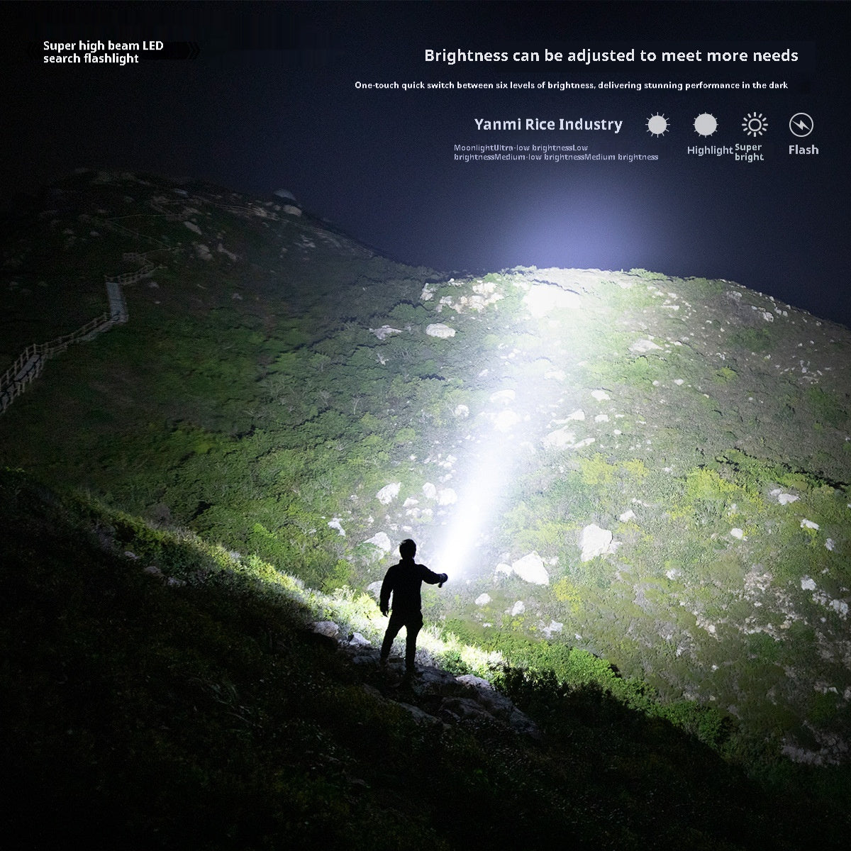 Outdoor Portable Flashlight Long Shot 2km Patrol