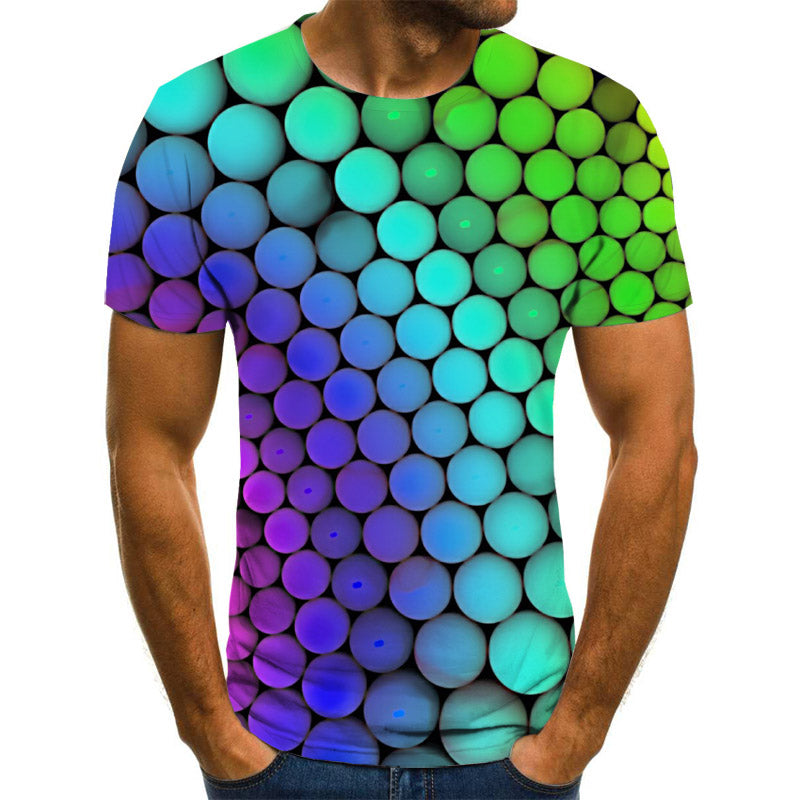 Men's T-shirt summer casual top D printing t-shirt men's