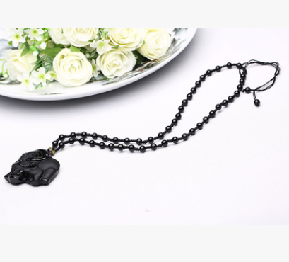 Carved Scrubs Natural Crystal Obsidian Pendant