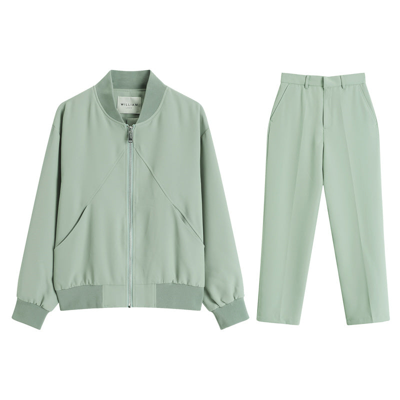 Set Of Draped Trousers Early Autumn Men's Casual Two-Piece Suit