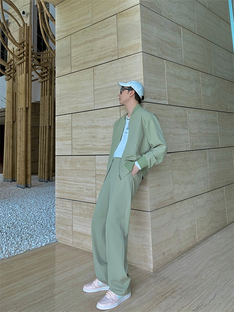 Set Of Draped Trousers Early Autumn Men's Casual Two-Piece Suit