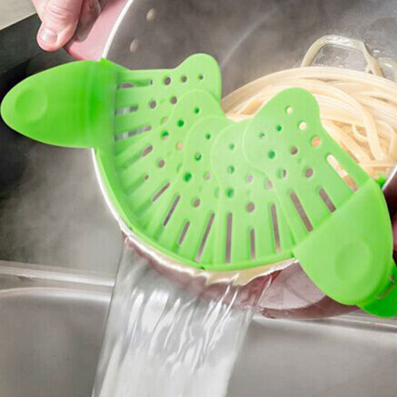 Universal Silicone Clip-on Pan Pot Strainer Anti-spill Pasta Pot Strainer Food Grade Rice Fruit Colander Strainer Kitchen Gadgets