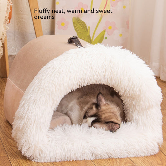 New Splice Portable Pet Nest Portable Autumn And Winter Warm Dog Nest Moisture-proof Long Fur Cat Nest Cross Border Pet Nest