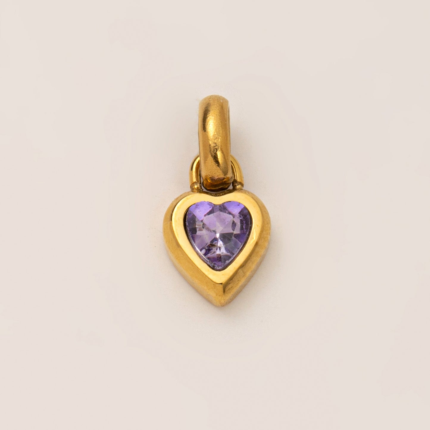 Titanium Steel Heart-shaped DIY Pendant With 12 Zodiac Birthstones