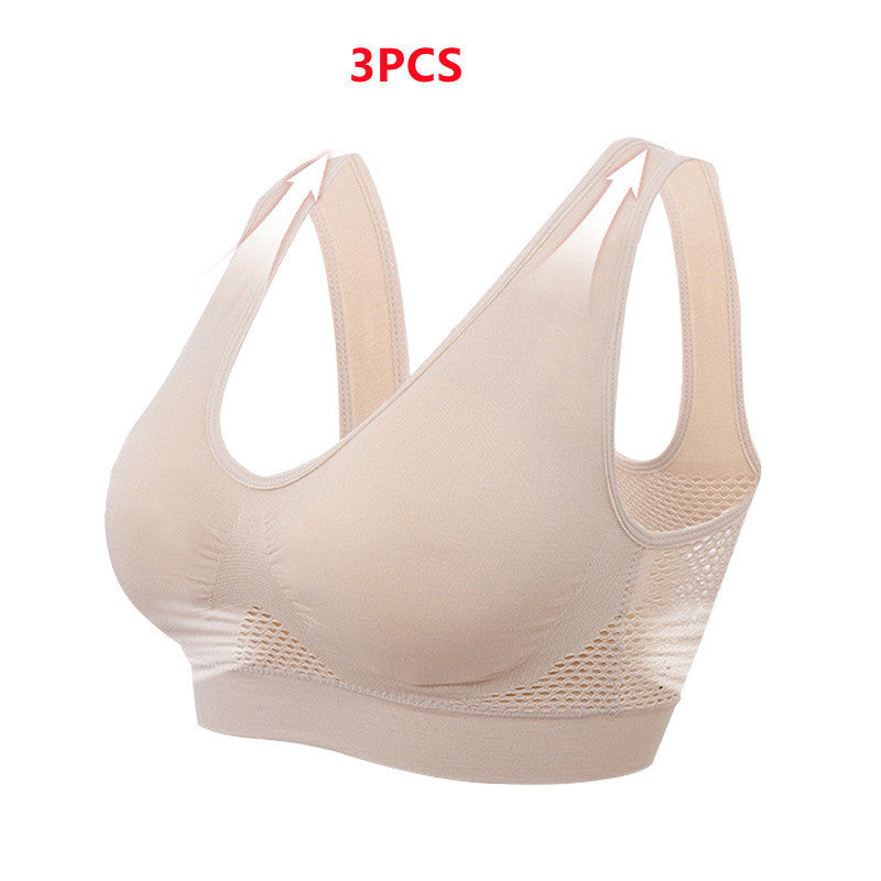 3D gather shockproof vest bra