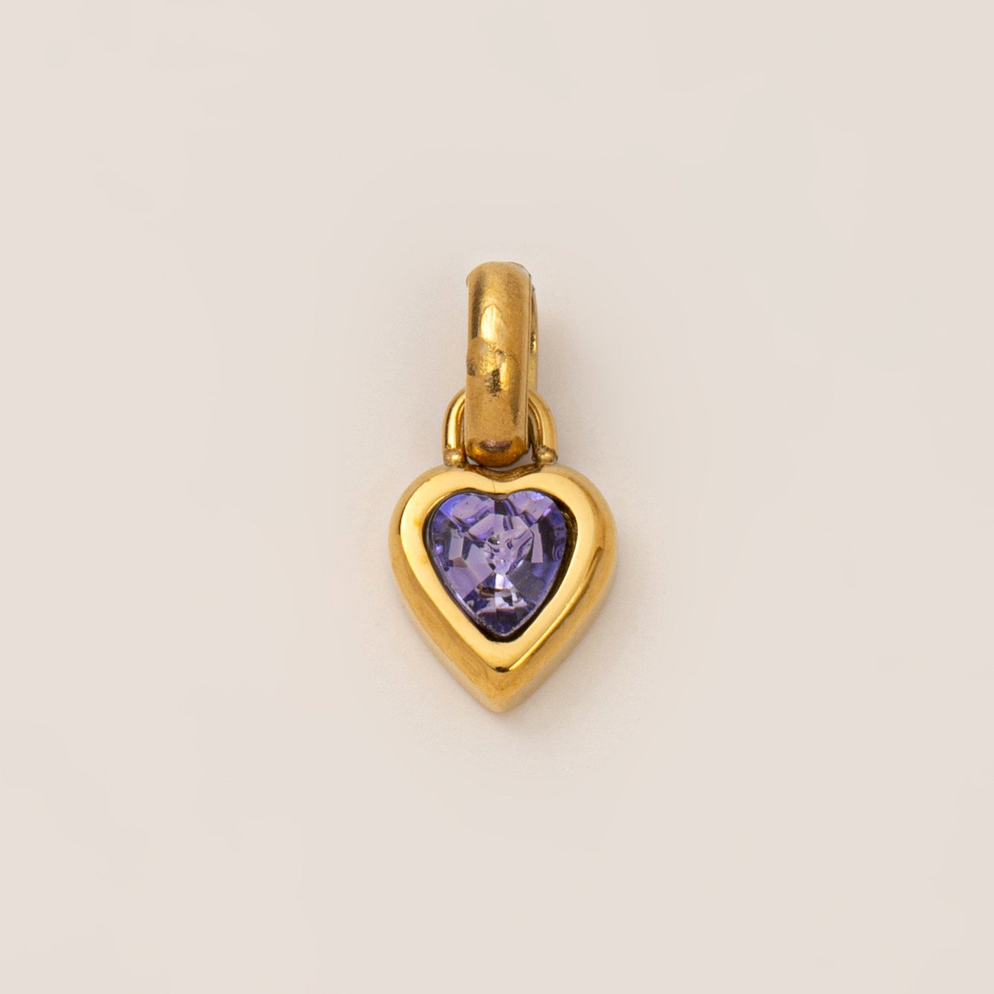 Titanium Steel Heart-shaped DIY Pendant With 12 Zodiac Birthstones