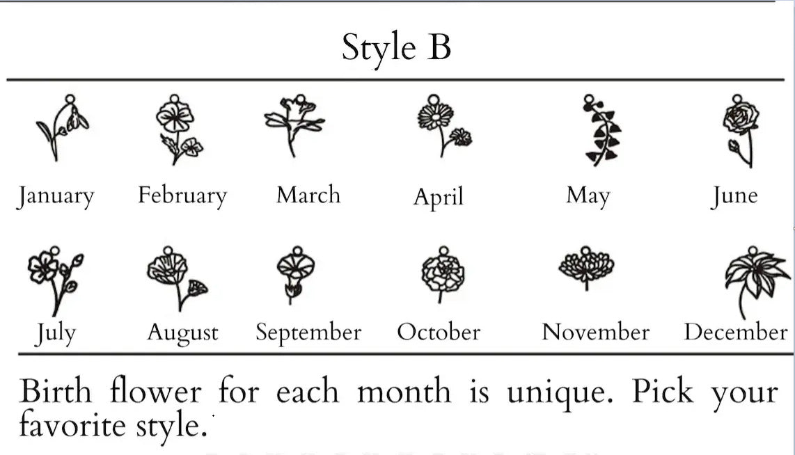 Hot Sale Birth Flower Necklace 925 Silver