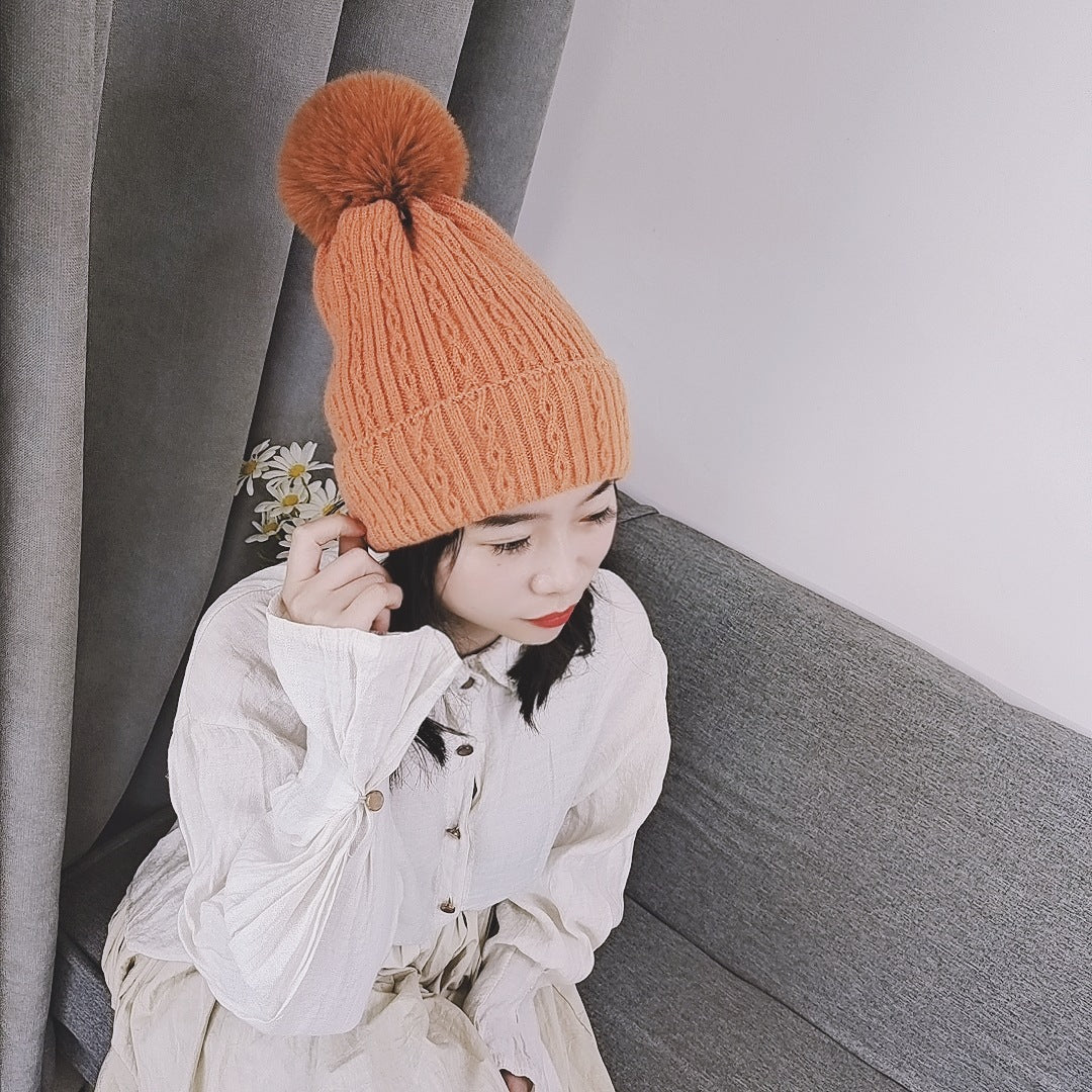 Autumn And Winter Korean Ins Net Red Twist Woolen Hat