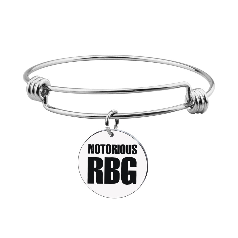 Ruth Bader Ginsburg RBG Stainless Steel Keychain