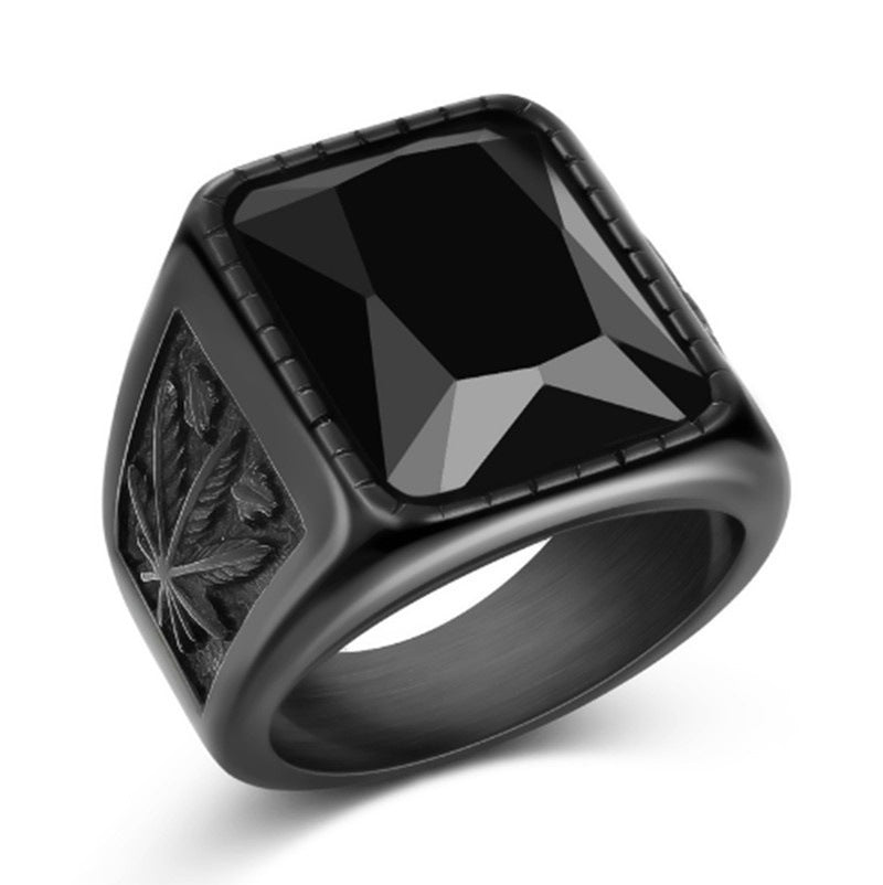 Black Red Big Gem Ring