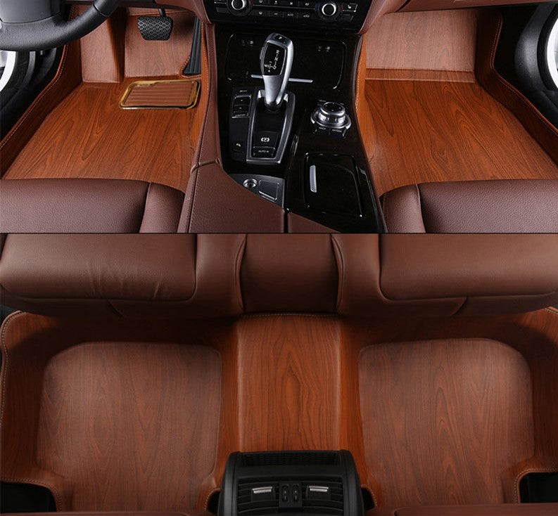 Wood grain full surround car mat