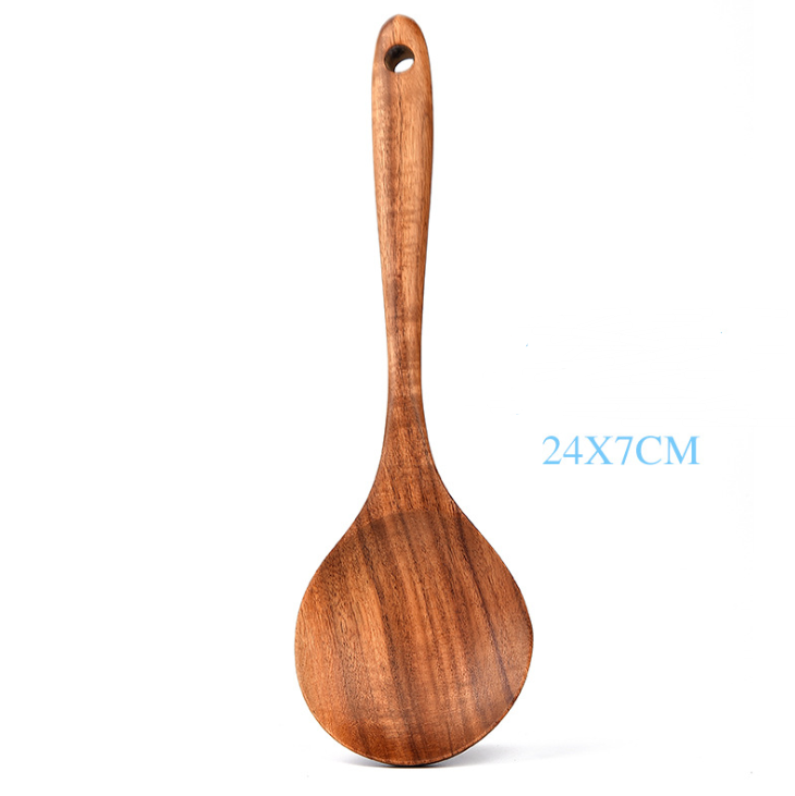 Teak Natural Wood Tableware Spoon Ladle Turner Rice Colander Soup Skimmer Cooking Tool Sets Spoon Scoop Kitchen Tools Gadgets