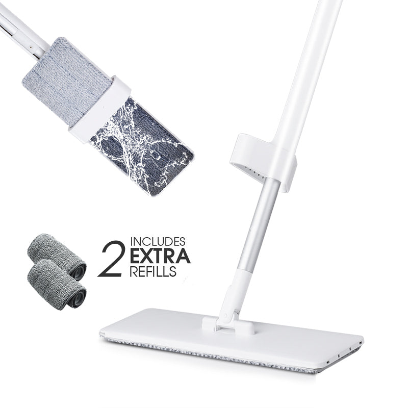 Hand-free washable flat mop