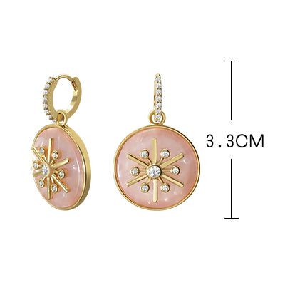 Red Compass Eight Mang Star Earrings Pure Silver Korean Temperament Baitao Red Ear Button Star Color Fashion Ear Nails Female