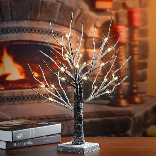 24LED Black Branch Imitation Snow Tree