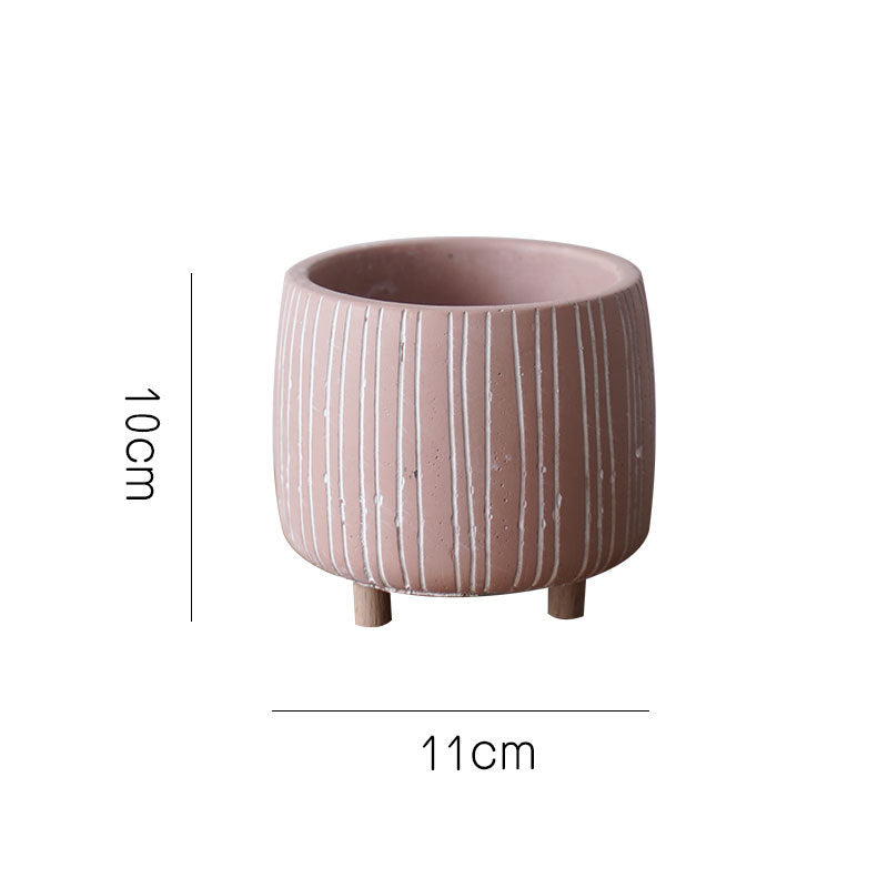 Potted fleshy flower pot with legs