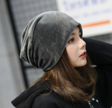 Autumn and winter new plush head cap Korean version of the men and women solid color pile hat simple casual ear protection head cap