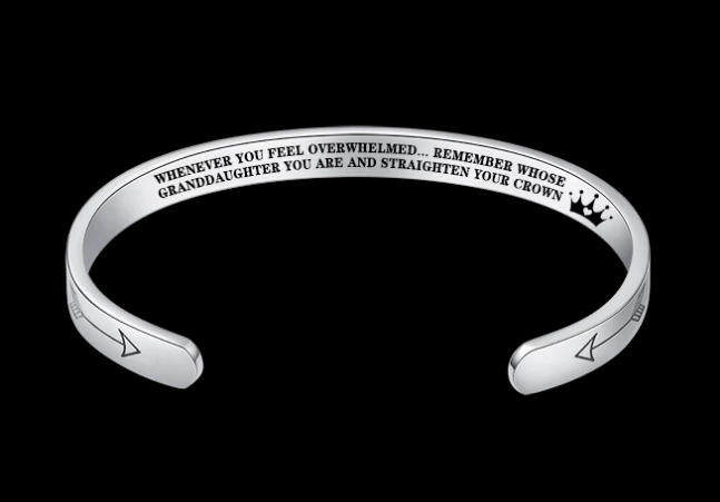 Mantra Bracelet with Quotes Stainless Steel Cuff Inspirational Jewelry Graduation Gift