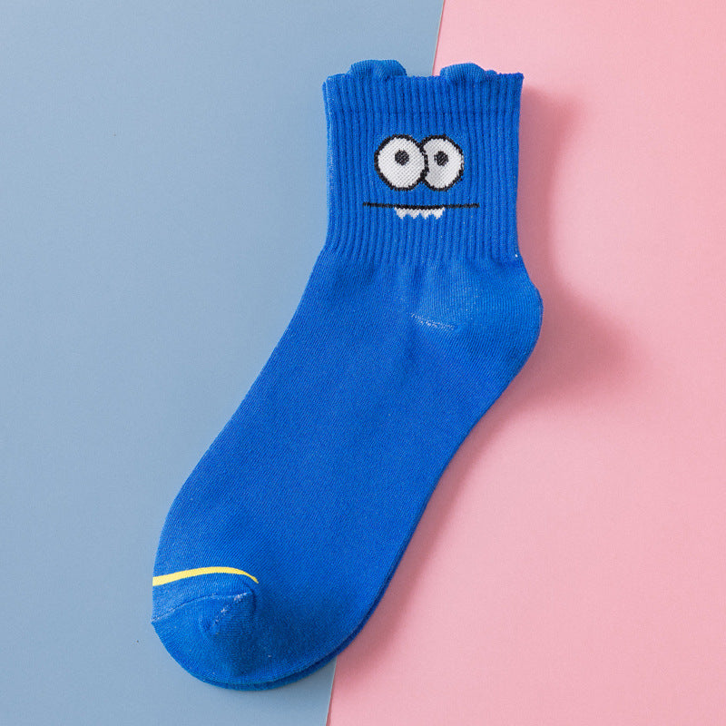 Three-dimensional big eyes Korean socks