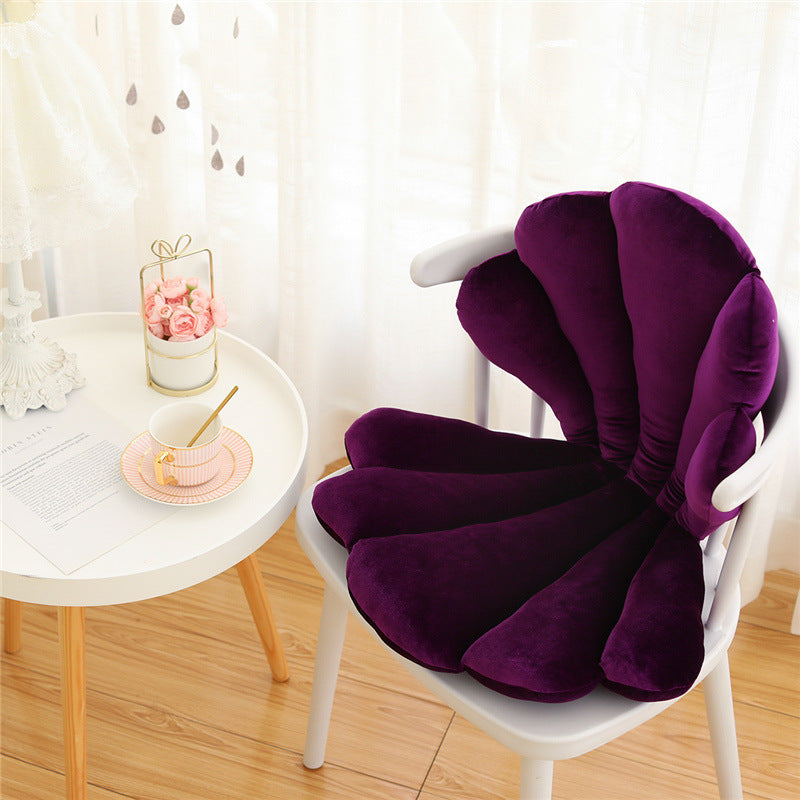 Luxurious Velvet Seal Shell Chair Cushion Unqiue Rose Seat Pillow Upscale Restaurant Chair Decor Girly Room Decorations