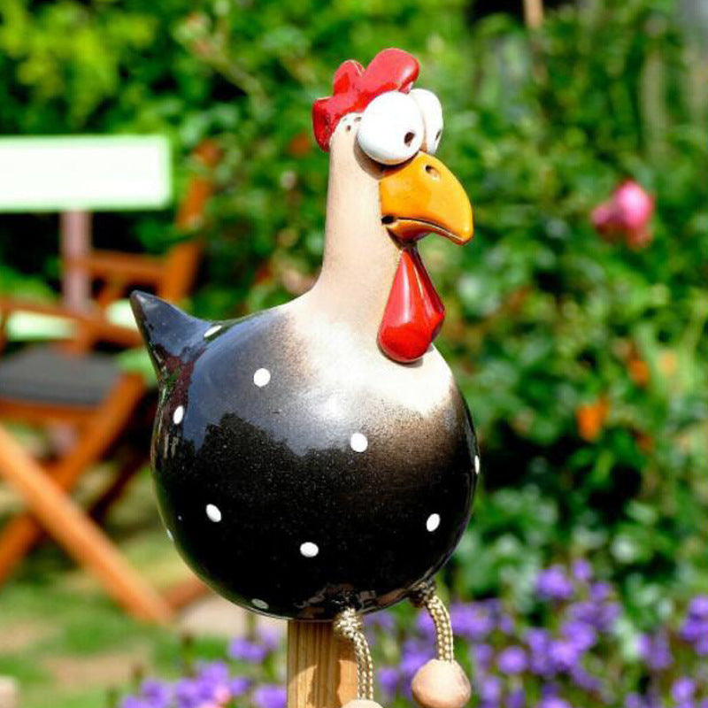 Yard Art Decor Chicken Garden Lawn Plug Hen Rooster Ornaments Hens Bird Statues Edge Seater Indoor Outdoor Backyard Decorations