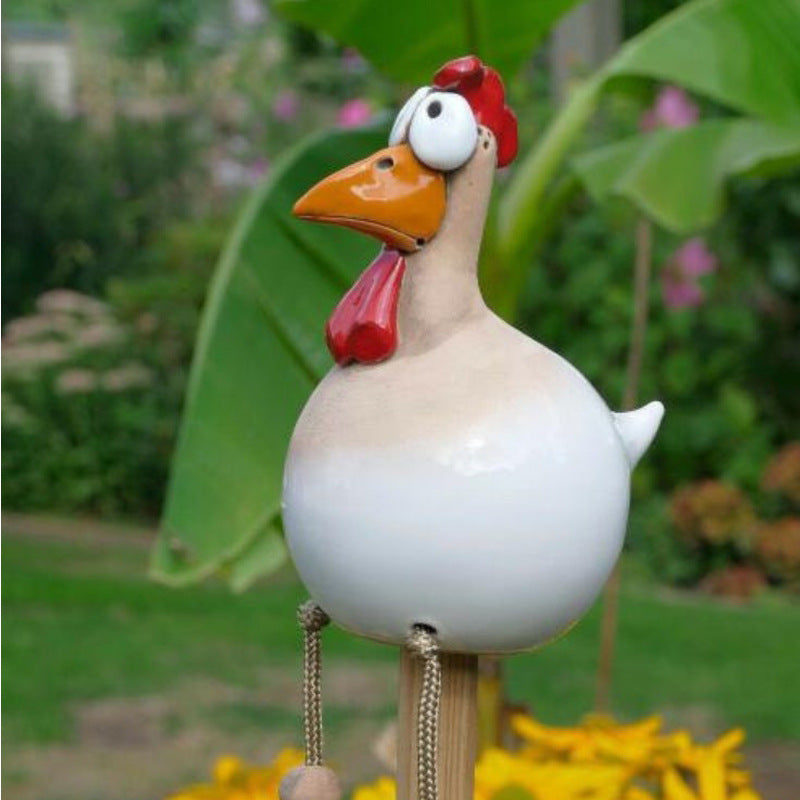 Yard Art Decor Chicken Garden Lawn Plug Hen Rooster Ornaments Hens Bird Statues Edge Seater Indoor Outdoor Backyard Decorations