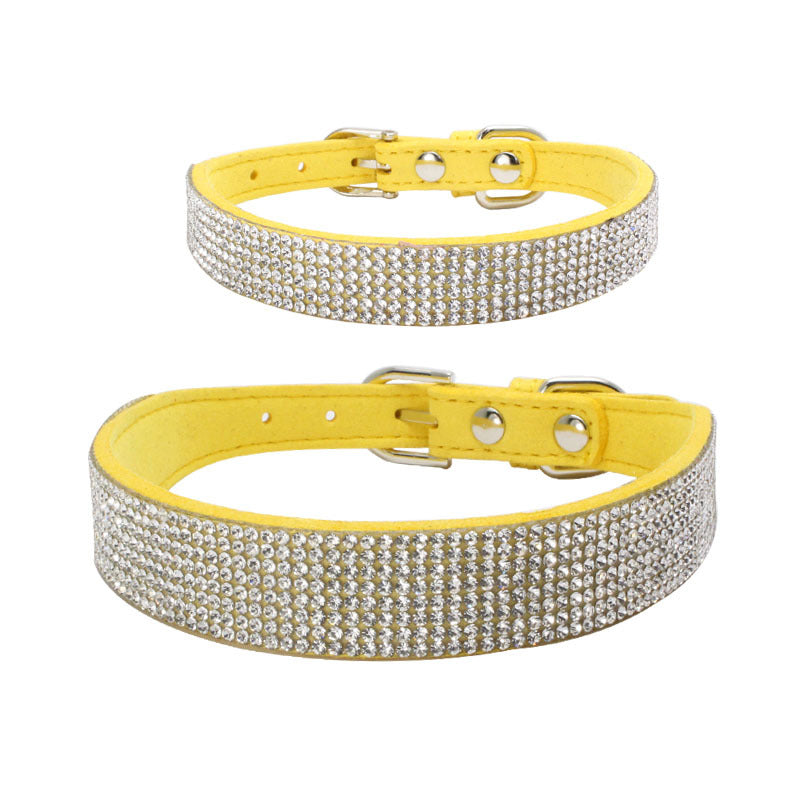 Shiny Rhinestone Hot Rhinestone Pet Collar Microfiber Durable Dog Collar