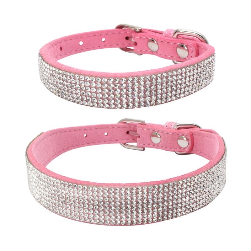 Shiny Rhinestone Hot Rhinestone Pet Collar Microfiber Durable Dog Collar