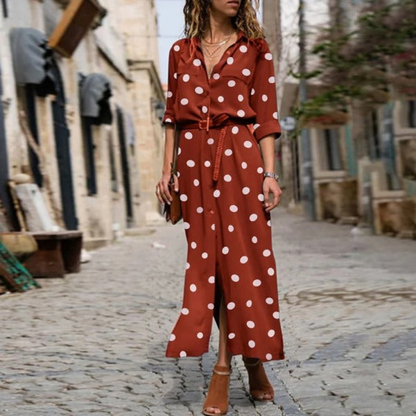 Fashion Women Casual Long Sleeve Dress Loose Long Blouse Shirt Dress Summer Elegant Dresses