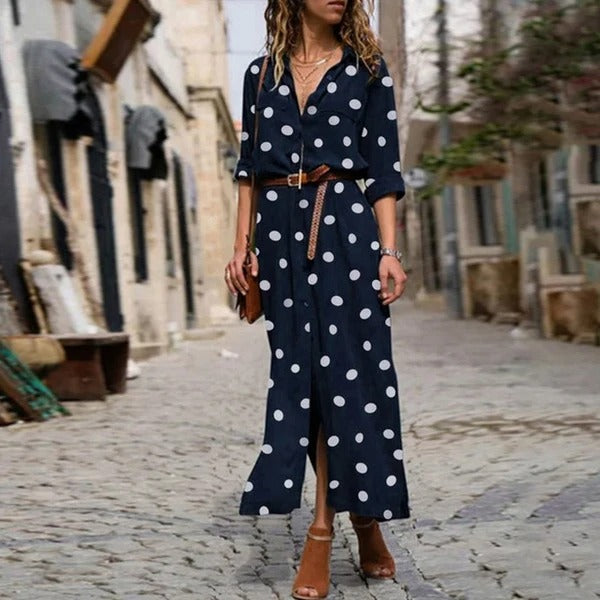 Fashion Women Casual Long Sleeve Dress Loose Long Blouse Shirt Dress Summer Elegant Dresses