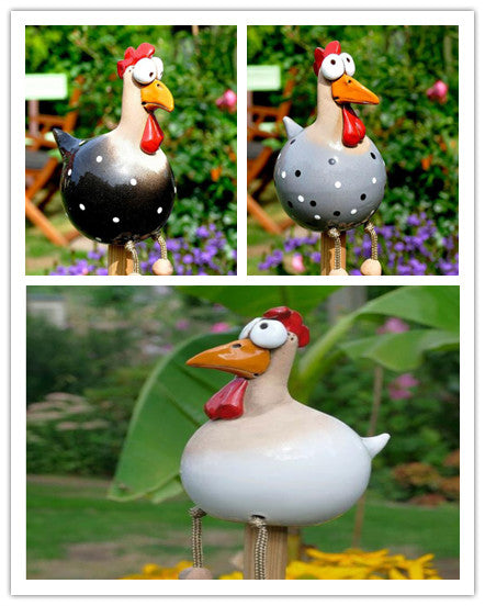 Yard Art Decor Chicken Garden Lawn Plug Hen Rooster Ornaments Hens Bird Statues Edge Seater Indoor Outdoor Backyard Decorations