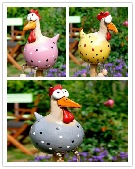 Yard Art Decor Chicken Garden Lawn Plug Hen Rooster Ornaments Hens Bird Statues Edge Seater Indoor Outdoor Backyard Decorations