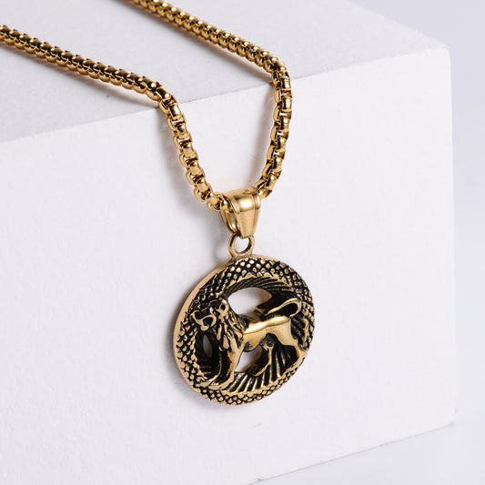 Stainless Steel 12 Constellation Pendant Necklace Aries