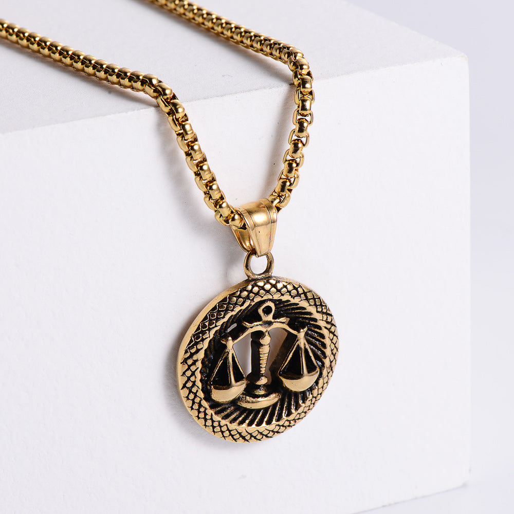 Stainless Steel 12 Constellation Pendant Necklace Aries