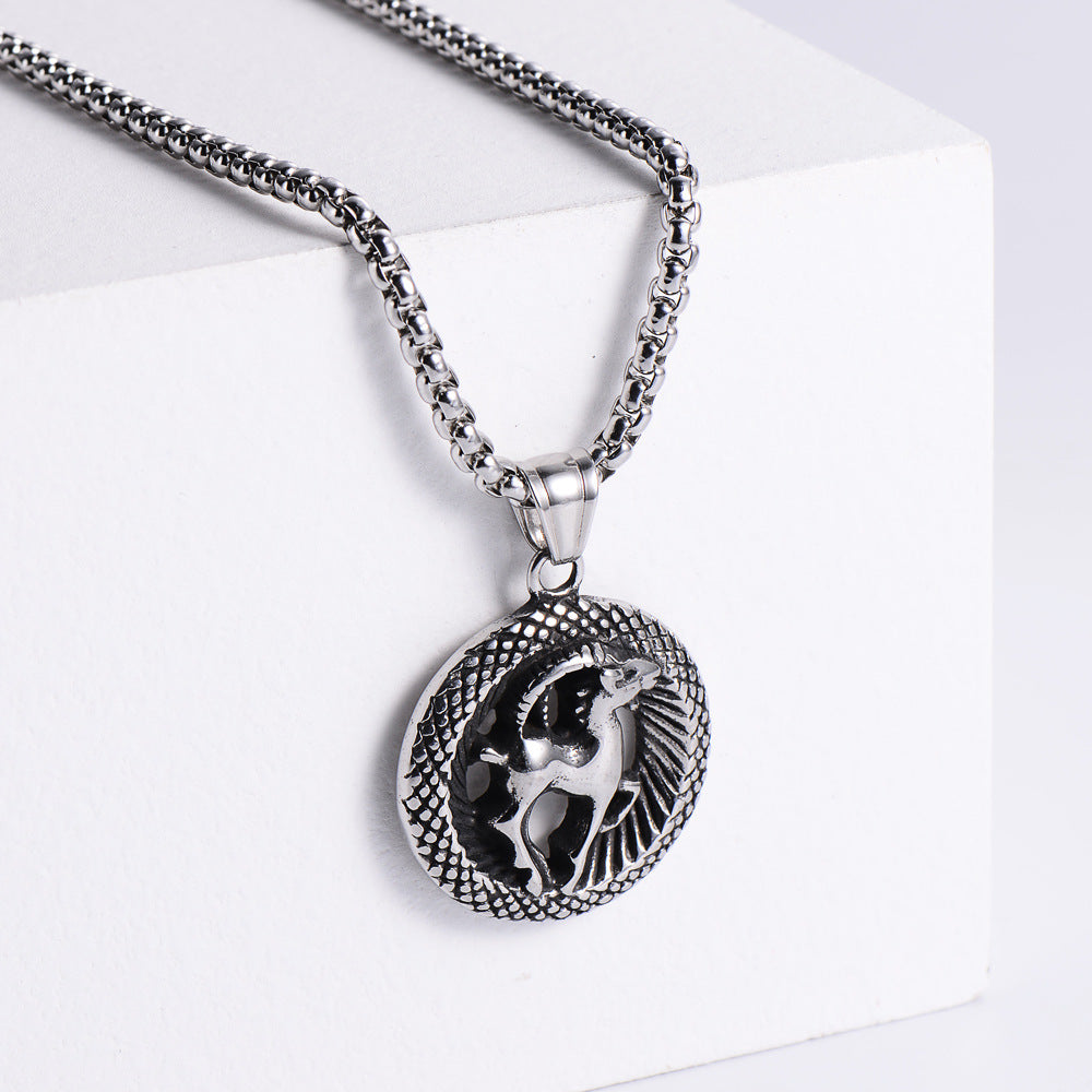 Stainless Steel 12 Constellation Pendant Necklace Aries