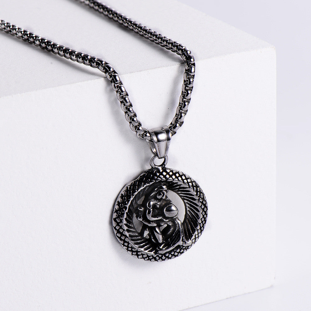 Stainless Steel 12 Constellation Pendant Necklace Aries