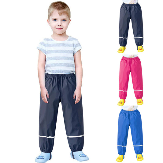 Kids Raincoat Rain Pants Waterproof Cartoon Children's Kids Rain Dungarees Mud Trousers Waterproof Breathable For Girls Boys