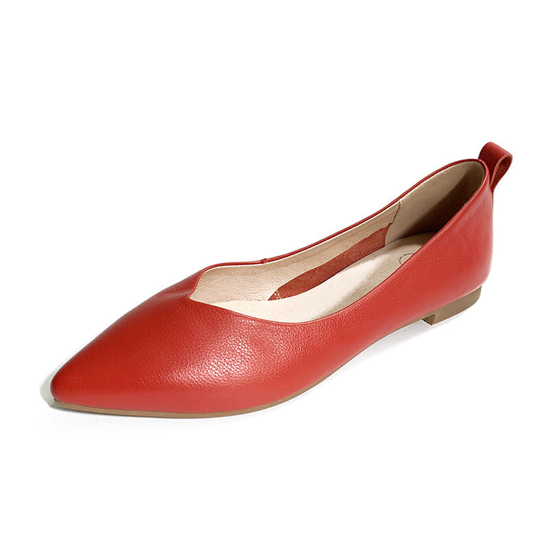 Ladies spring pointed flat shoes