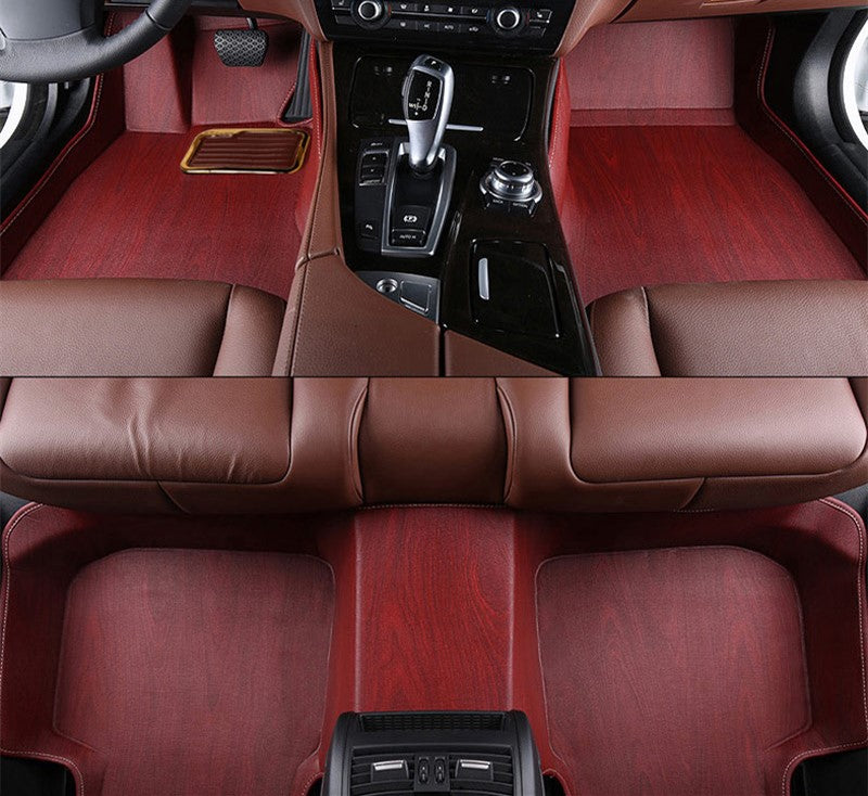 Wood grain full surround car mat