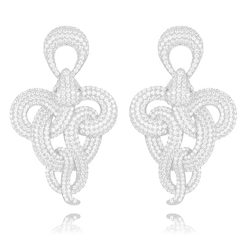 Big twisted snake exaggerated wide Earrings