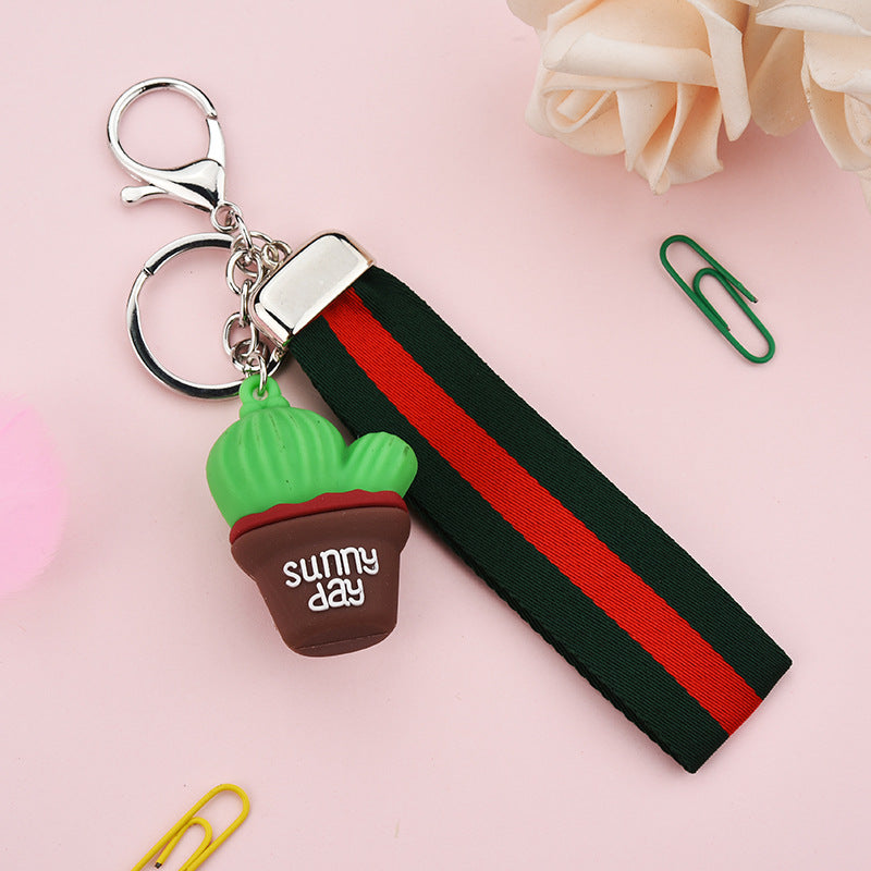 Simulation cactus potted keychain