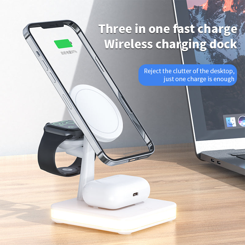 4 In 1 Magnetic Wireless Charger Stand For IPhone 14 13 12 Pro Max Apple Apple 8 7 6 Airpods Fast Charging Dock Station