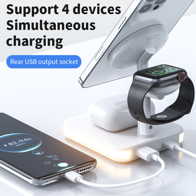 4 In 1 Magnetic Wireless Charger Stand For IPhone 14 13 12 Pro Max Apple Apple 8 7 6 Airpods Fast Charging Dock Station