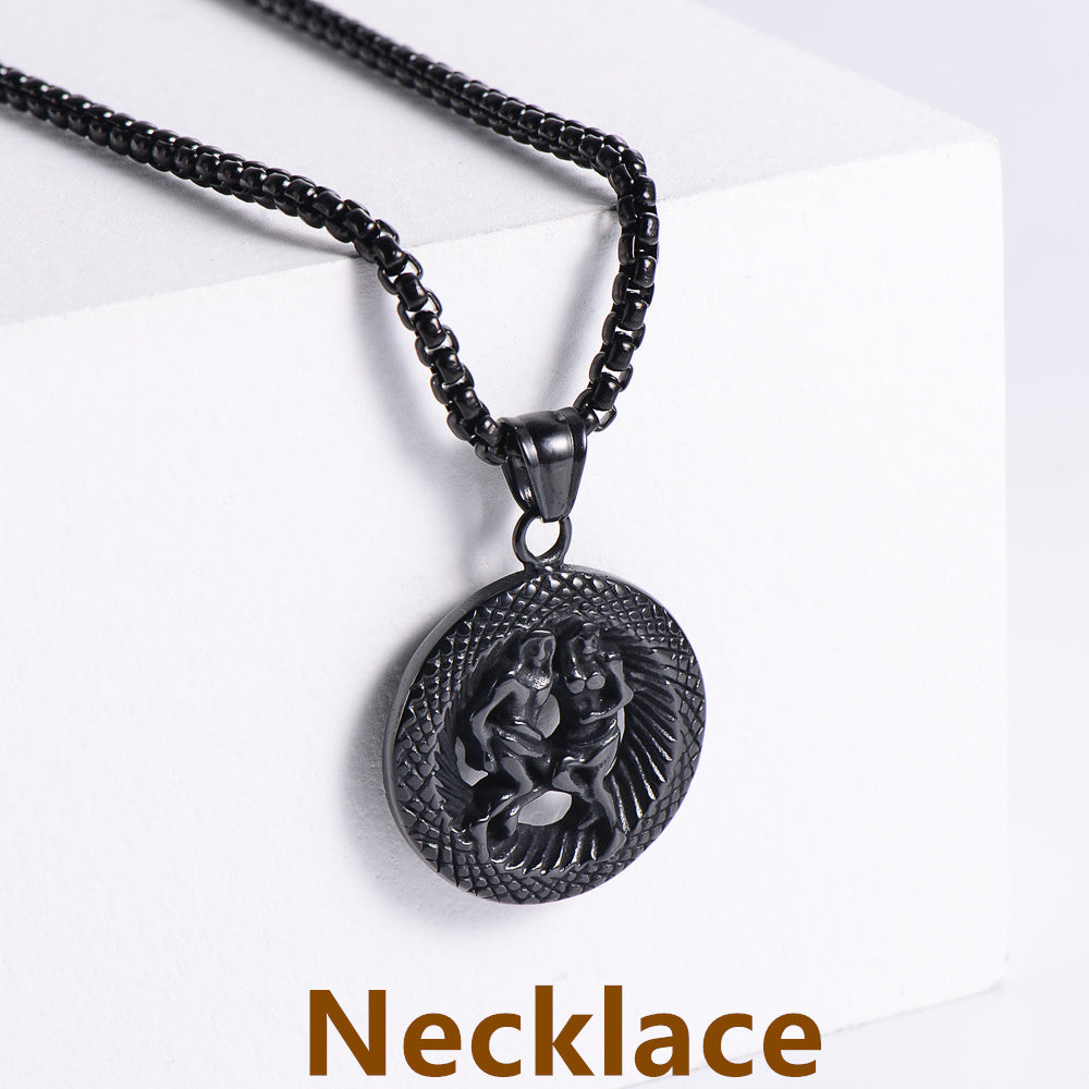 Stainless Steel 12 Constellation Pendant Necklace Aries