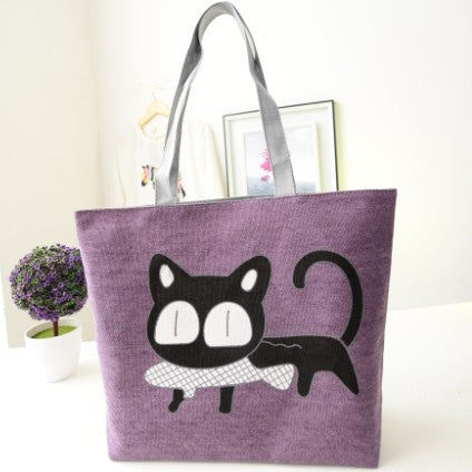 Cat Canvas Shoulder Bag