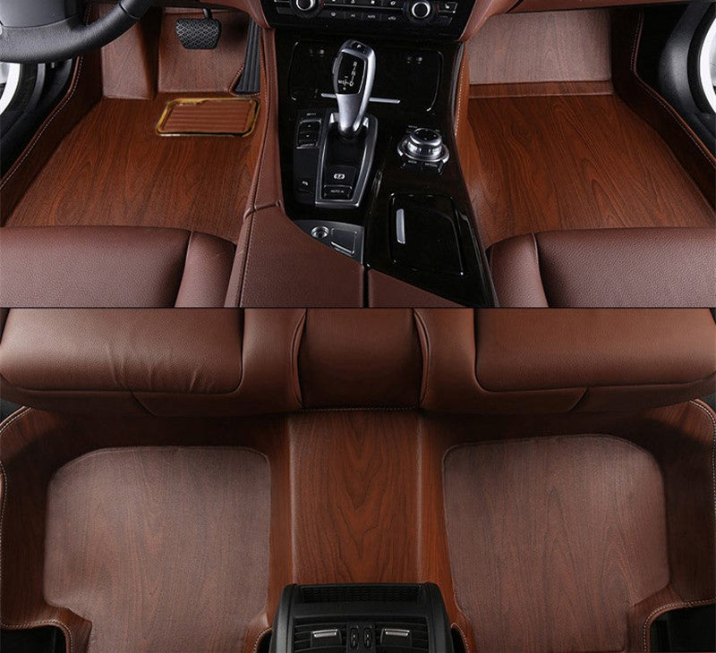 Wood grain full surround car mat